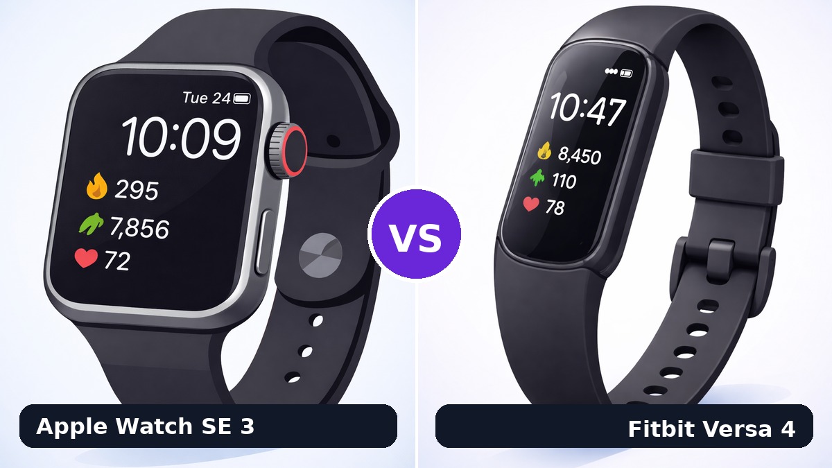 Apple Watch SE 3 vs Fitbit Versa 4: Ecosystem Lock-In or 6-Day Battery?